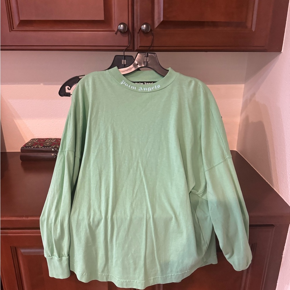 Palm Angels Mint Green Crewneck Top